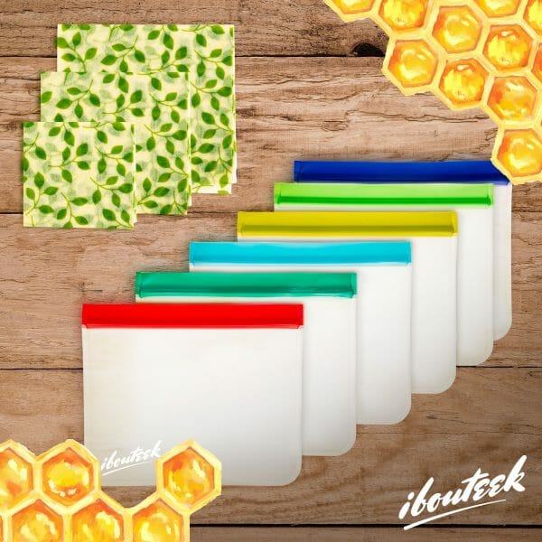 Reusable Sandwich Bags and Beeswax Wrap Package