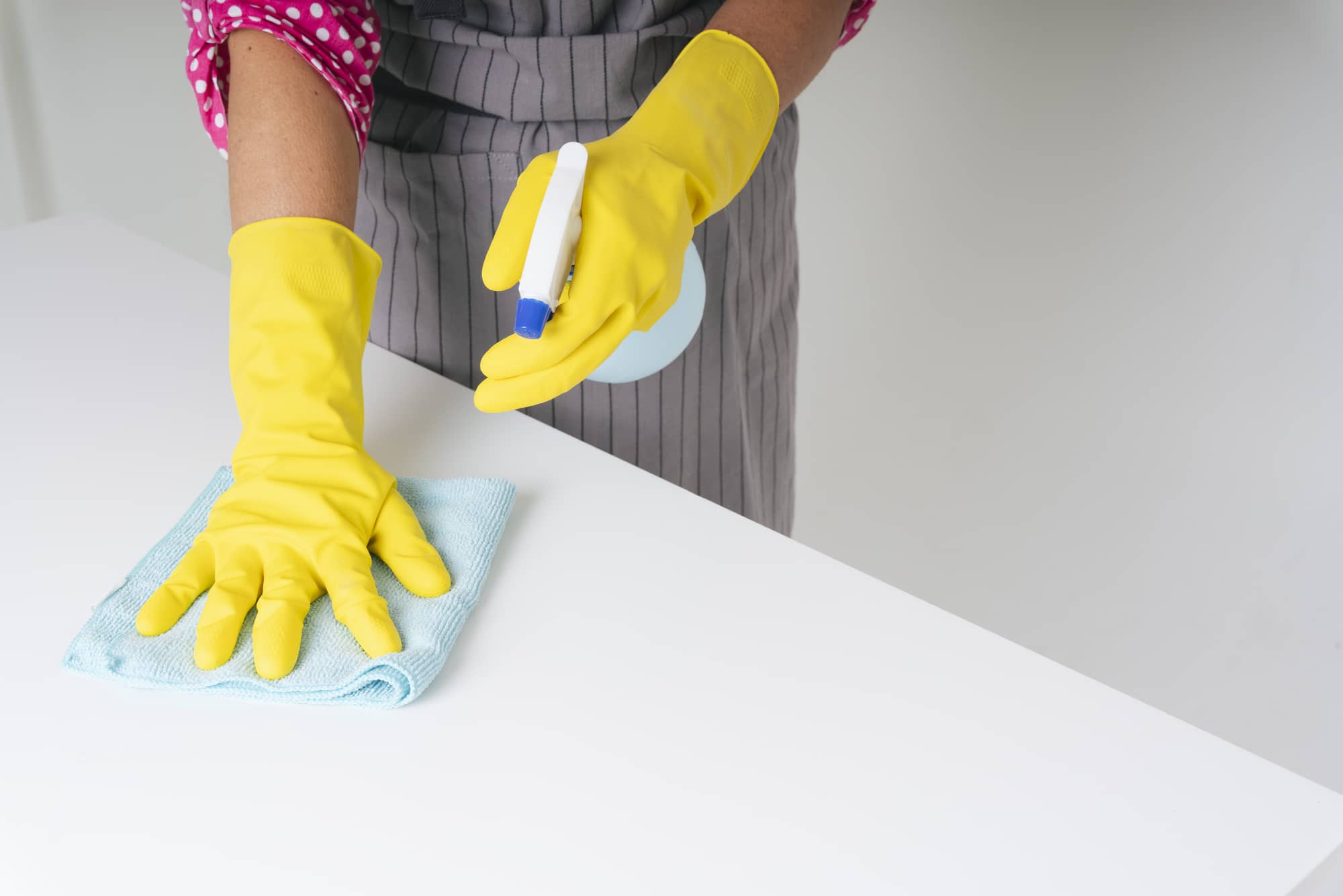 Disinfect granite using cleaning agent